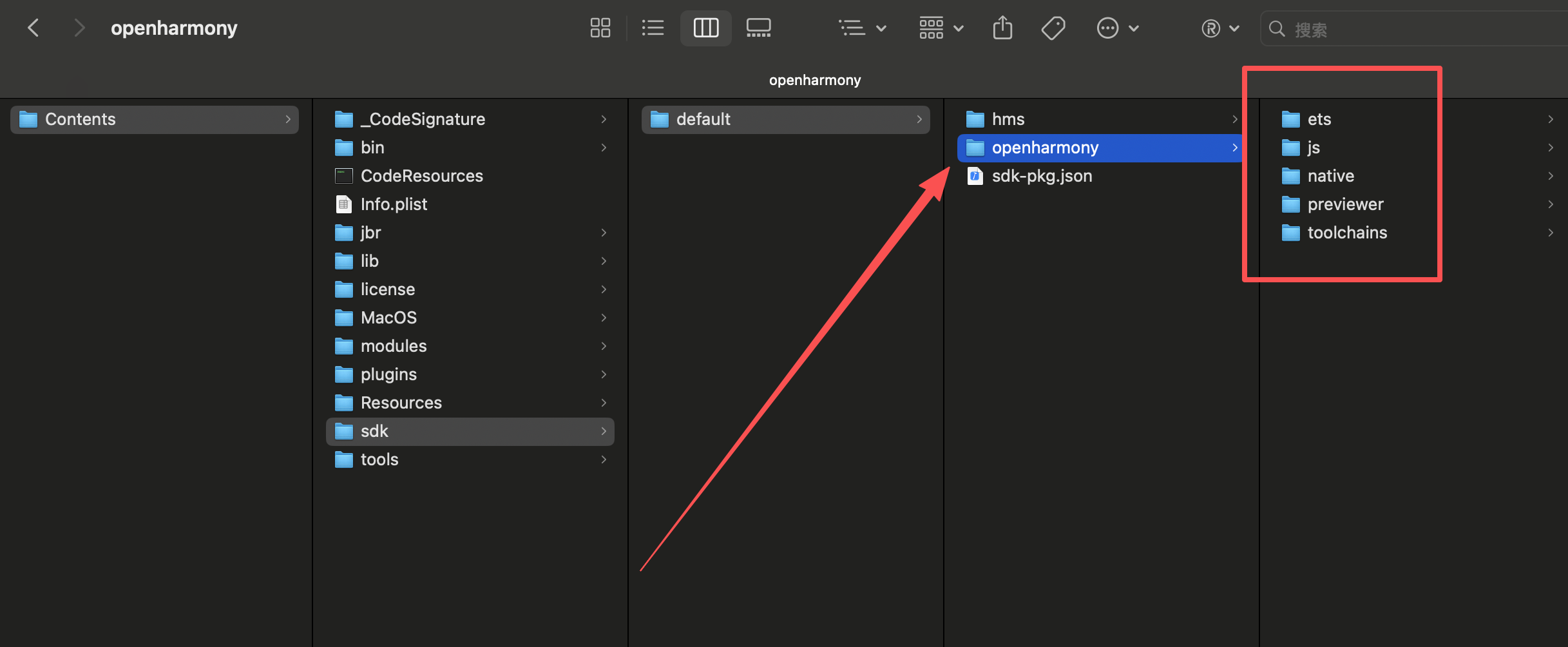 MacOS 导航到 openharmony 文件夹路径